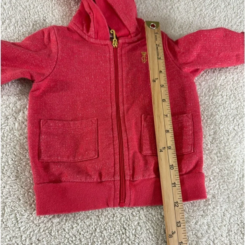 Juicy couture‎ Sweatshirt girls toddler Sz 6-12 month hoodie zip up Embroidered